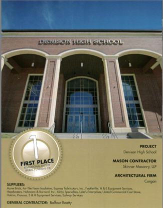 Denison High School Golden Trowel Award